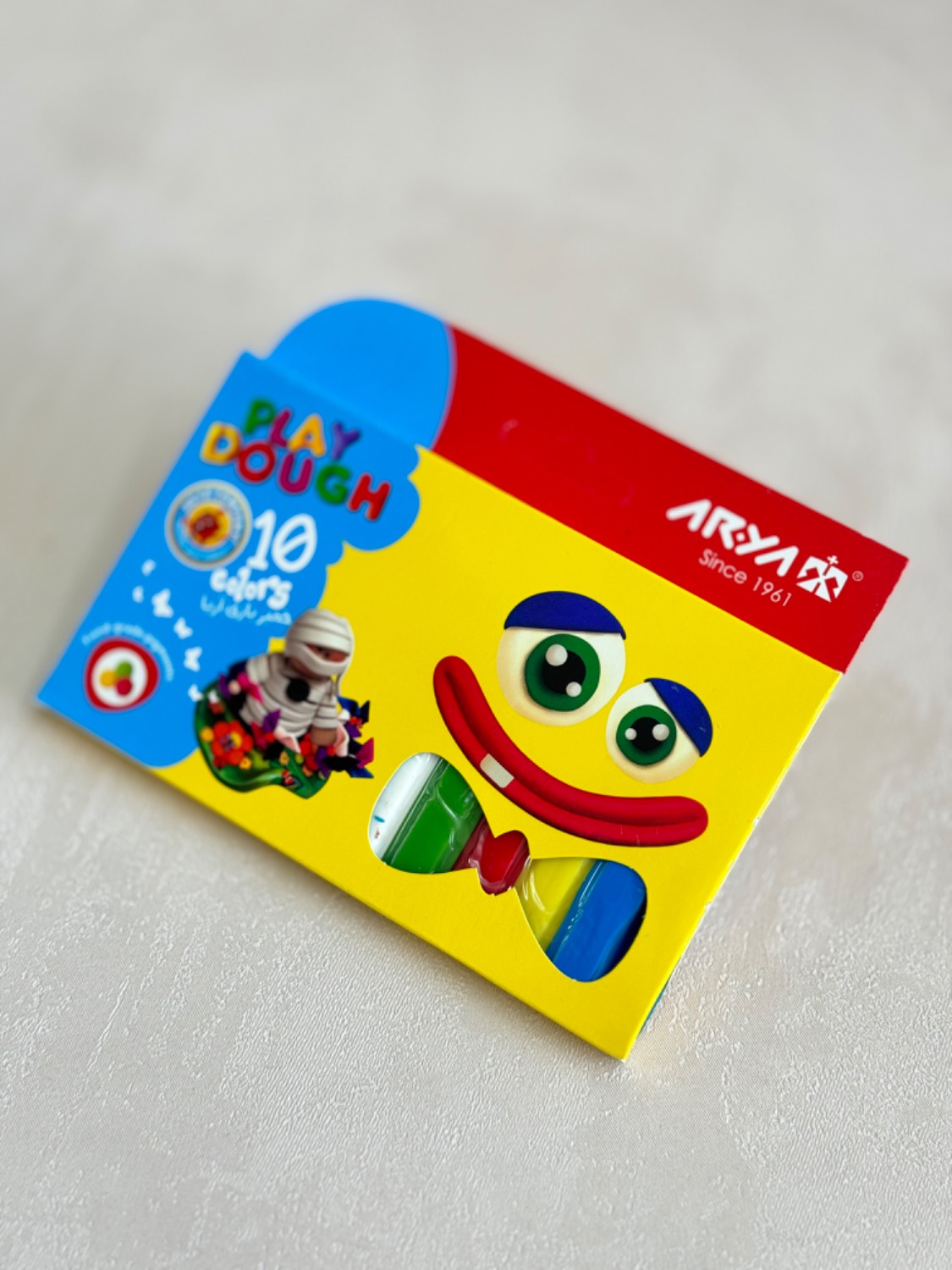 خمیر بازی 10 رنگ آریا جعبه مقوایی