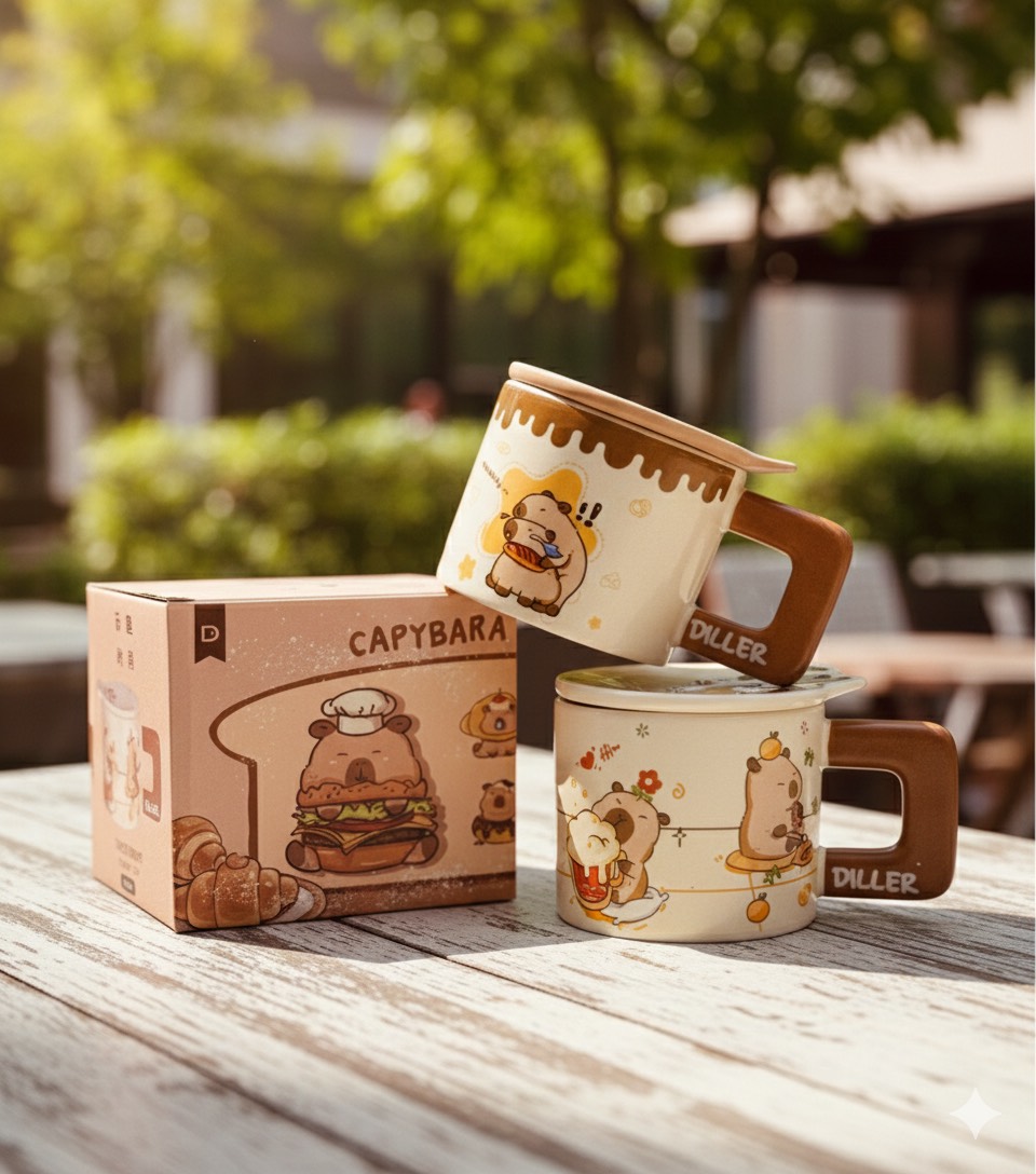 ماگ سرامیکی دربدار طرح کاپی بارا